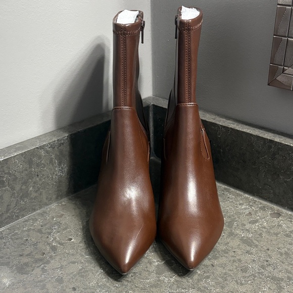 Dolce Vita Brown Heeled Ankle Boots - Picture 2 of 15